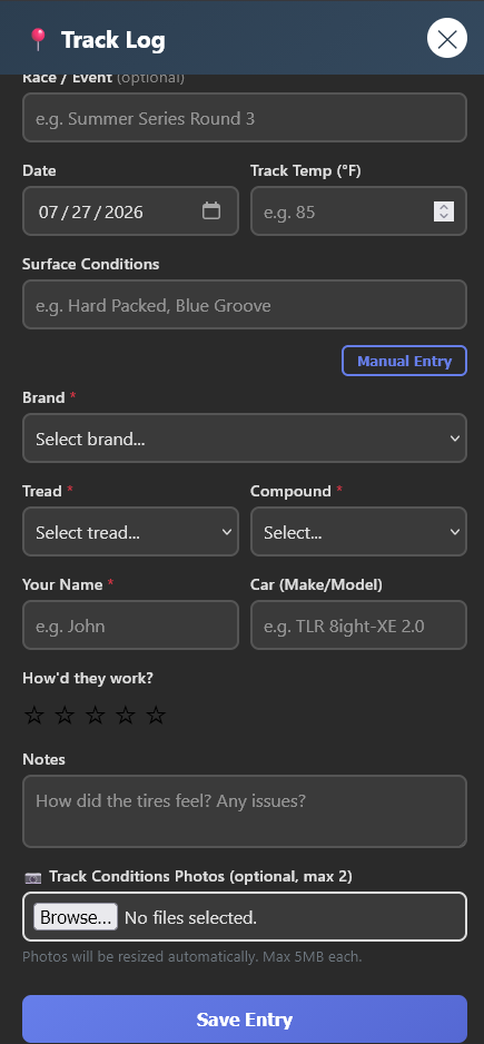 New Entry form