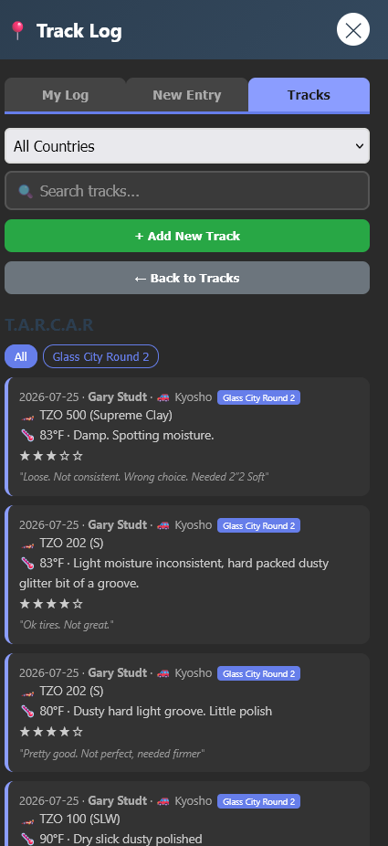 Tracks tab