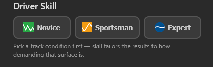 Driver Skill buttons